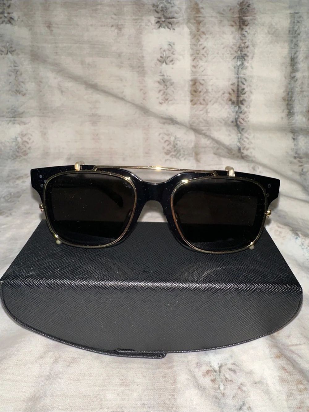 Celine - Square Glasses / Sunglasses with Clip on